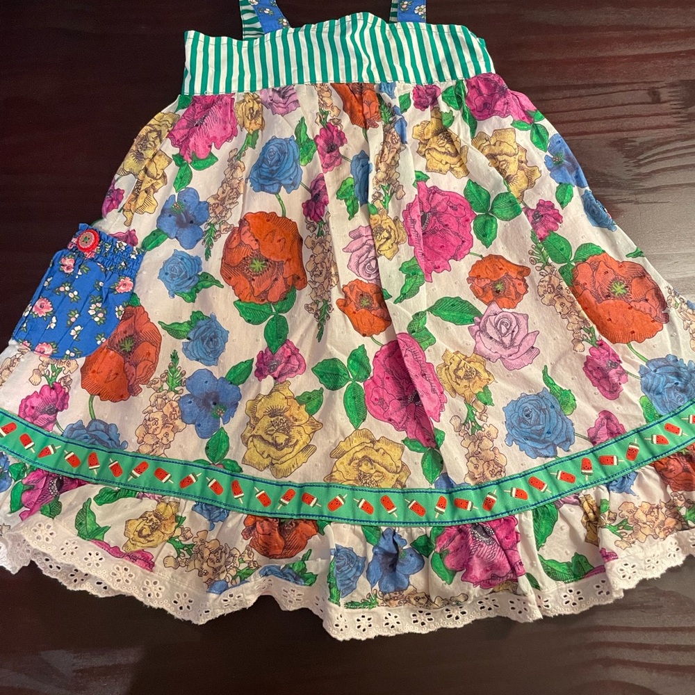 Matilda Jane Pink and Orange Sundress Sleeveless Spaghetti Strap